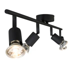 QAZQA Smarte Spots|Smarte Deckenleuchten*Smart Spot schwarz inkl. WiFi GU10 4-flammig neigbar - Jeany