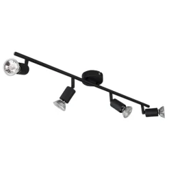 QAZQA Smarte Spots|Smarte Deckenleuchten*Smart Spot schwarz inkl. WiFi GU10 4-flammig neigbar - Jeany