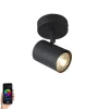 QAZQA Schlafzimmerlampen|Küchenlampen*Smart Spot schwarz inkl. WiFi GU10 verstellbar - Jeana