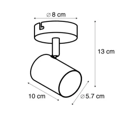 QAZQA Schlafzimmerlampen|Küchenlampen*Smart Spot schwarz inkl. WiFi GU10 verstellbar - Jeana