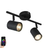 QAZQA Smarte Spots|Smarte Deckenleuchten*Smart Spot schwarz kippbar inkl. 2 WiFi GU10 - Jeana 2