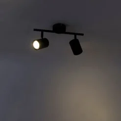 QAZQA Smarte Spots|Smarte Deckenleuchten*Smart Spot schwarz kippbar inkl. 2 WiFi GU10 - Jeana 2