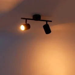 QAZQA Smarte Spots|Smarte Deckenleuchten*Smart Spot schwarz kippbar inkl. 2 WiFi GU10 - Jeana 2