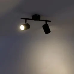 QAZQA Smarte Spots|Smarte Deckenleuchten*Smart Spot schwarz kippbar inkl. 2 WiFi GU10 - Jeana 2