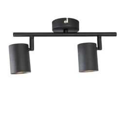 QAZQA Smarte Spots|Smarte Deckenleuchten*Smart Spot schwarz kippbar inkl. 2 WiFi GU10 - Jeana 2