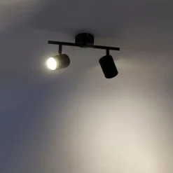 QAZQA Smarte Spots|Smarte Deckenleuchten*Smart Spot schwarz kippbar inkl. 2 WiFi GU10 - Jeana 2