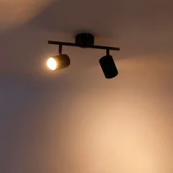 QAZQA Smarte Spots|Smarte Deckenleuchten*Smart Spot schwarz kippbar inkl. 2 WiFi GU10 - Jeana 2