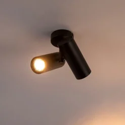 QAZQA Deckenstrahler|Aufbaustrahler*Smart Spot Schwarz 2-Licht inkl. Wifi GU10 - Scopio Honey