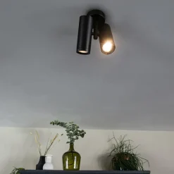 QAZQA Deckenstrahler|Aufbaustrahler*Smart Spot Schwarz 2-Licht inkl. Wifi GU10 - Scopio Honey