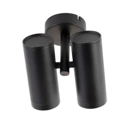 QAZQA Deckenstrahler|Aufbaustrahler*Smart Spot Schwarz 2-Licht inkl. Wifi GU10 - Scopio Honey