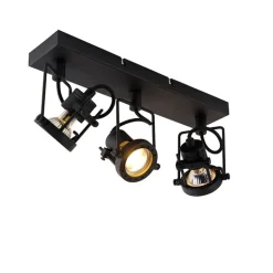 QAZQA Deckenstrahler|Aufbaustrahler*Smart Spot Schwarz 3-Licht inkl. Wifi GU10 - Sulux