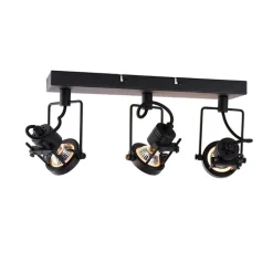 QAZQA Deckenstrahler|Aufbaustrahler*Smart Spot Schwarz 3-Licht inkl. Wifi GU10 - Sulux