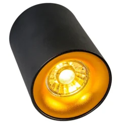QAZQA Smarte Spots|Smarte Deckenleuchten*Smart Spot schwarz mit Gold inkl. GU10 WiFi Lichtquelle - Ronda