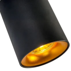 QAZQA Smarte Spots|Smarte Deckenleuchten*Smart Spot schwarz mit Gold inkl. GU10 WiFi Lichtquelle - Ronda