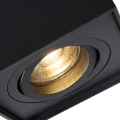 QAZQA Smarte Spots|Smarte Deckenleuchten*Smart Spot schwarz verstellbar inkl. WiFi GU10 - Quadro Up