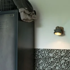 QAZQA Schlafzimmerlampen|Küchenlampen*Smart Spot Stahl mit Holz inkl. WiFi GU10 verstellbar - Emado