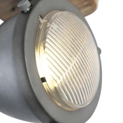 QAZQA Schlafzimmerlampen|Küchenlampen*Smart Spot Stahl mit Holz inkl. WiFi GU10 verstellbar - Emado