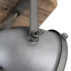 QAZQA Schlafzimmerlampen|Küchenlampen*Smart Spot Stahl mit Holz inkl. WiFi GU10 verstellbar - Emado