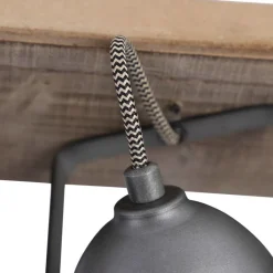 QAZQA Smarte Spots|Smarte Deckenleuchten*Smart Spot Stahl mit Holz neigbar inkl. 3 WiFi GU10 - Emado