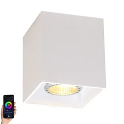 QAZQA Smarte Spots|Smarte Deckenleuchten*Smart Spot weiß inkl. WiFi GU10 - Qubo 1