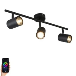 QAZQA Smarte Spots|Smarte Deckenleuchten*Smart Spots schwarz neigbar inkl. WiFi GU10 - Jeana 3