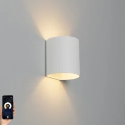 QAZQA Smarte Wandleuchten|Wandleuchten*Smart Wandleuchte weiß inkl. Wifi G9 - Sabbio