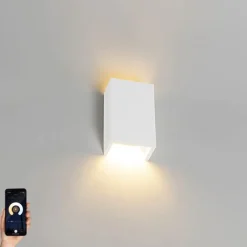 QAZQA Smarte Wandleuchten|Wandleuchten*Smart Wandleuchte weiß inkl. Wifi G9 - Colja Novo