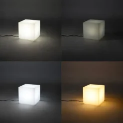 QAZQA Gartenbeleuchtung|Smarte Außenbeleuchtung*Smart-Außenleuchte weiß 30 cm quadratisch inkl. LED A60 IP44 - Nura