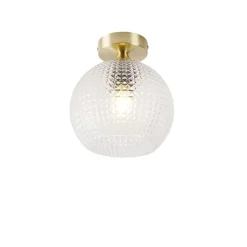 QAZQA Smarte Deckenleuchten|Wohnzimmerlampen*Smarte Art Deco Deckenleuchte Messing inkl. WLAN A60 - Sphere