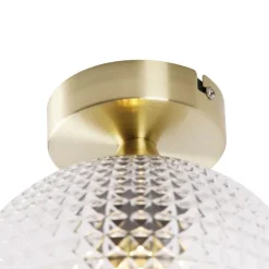 QAZQA Smarte Deckenleuchten|Wohnzimmerlampen*Smarte Art Deco Deckenleuchte Messing inkl. WLAN A60 - Sphere