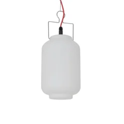 QAZQA Gartenbeleuchtung|Pendelleuchten Außen*Smarte Außenhängeleuchte weiß 20cm mit rotem Stecker inkl. Wifi A60 - Pion