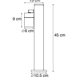 QAZQA Smarte Außenbeleuchtung|Stehlampen Außen*Smarte Außenlampe schwarz 45 cm verstellbar inkl. Wifi GU10 - Solo