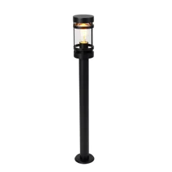 QAZQA Gartenbeleuchtung|Smarte Außenbeleuchtung*Smarte Außenleuchte schwarz 80 cm IP44 inkl. WLAN ST64 - Gleam