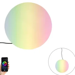 QAZQA Gartenbeleuchtung|Smarte Außenbeleuchtung*Smarte Außenleuchte weiß 45 cm IP65 inkl. LED - Nura