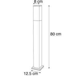 QAZQA Smarte Außenbeleuchtung|Stehlampen Außen*Smarte Außen-Pollerleuchte Dunkelgrau 80 cm inkl. Wifi P45 - Malios