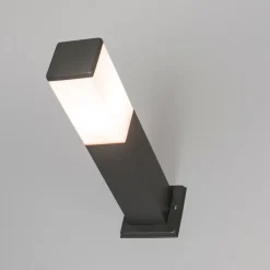 QAZQA Stehlampen Außen|Gartenbeleuchtung*Smarte Außen-Pollerleuchte Dunkelgrau 45 cm inkl. Wifi P45 - Malios