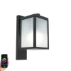 QAZQA Gartenbeleuchtung|Smarte Außenbeleuchtung*Smarte Außenwandlaterne schwarz mit geripptem Glas inkl. WLAN A60 - Charlois
