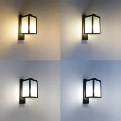 QAZQA Gartenbeleuchtung|Smarte Außenbeleuchtung*Smarte Außenwandlaterne schwarz mit geripptem Glas inkl. WLAN A60 - Charlois