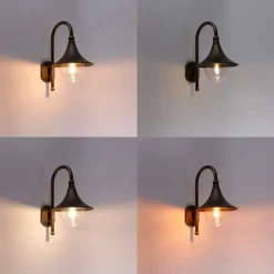 QAZQA Smarte Außenbeleuchtung|Außenwandleuchten*Smarte Außenwandleuchte Antikgold IP44 inkl. Wifi A60 - Daphne