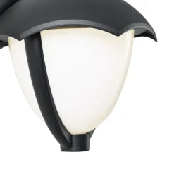 QAZQA Gartenbeleuchtung|Led-Außenleuchten*Smarte Außenwandleuchte schwarz mit Opalglas inkl. LED IP54 - Classica