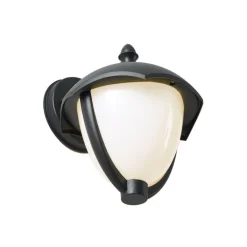 QAZQA Gartenbeleuchtung|Led-Außenleuchten*Smarte Außenwandleuchte schwarz mit Opalglas inkl. LED IP54 - Classica