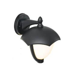 QAZQA Gartenbeleuchtung|Led-Außenleuchten*Smarte Außenwandleuchte schwarz mit Opalglas inkl. LED IP54 - Classica