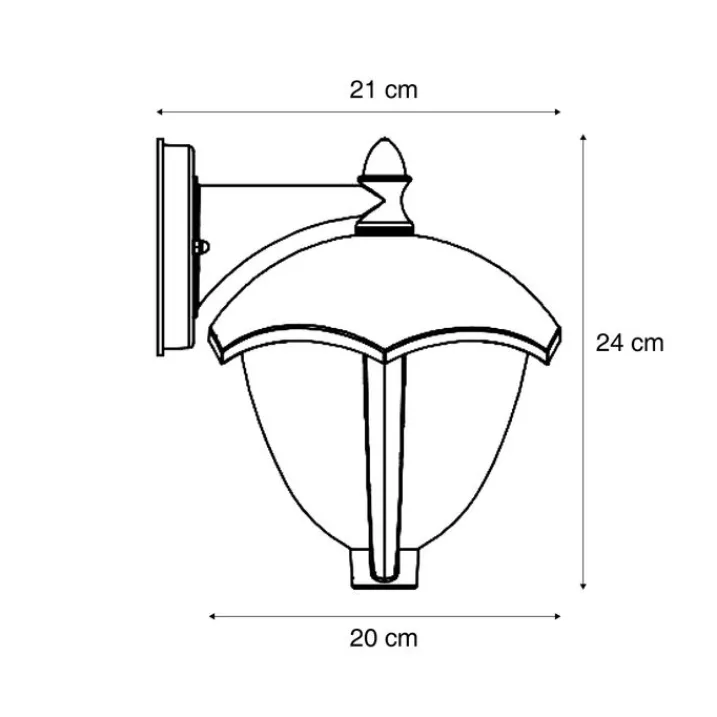 QAZQA Gartenbeleuchtung|Led-Außenleuchten*Smarte Außenwandleuchte schwarz mit Klarglas inkl. LED IP54 - Classica