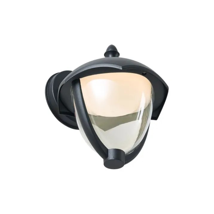 QAZQA Gartenbeleuchtung|Led-Außenleuchten*Smarte Außenwandleuchte schwarz mit Klarglas inkl. LED IP54 - Classica