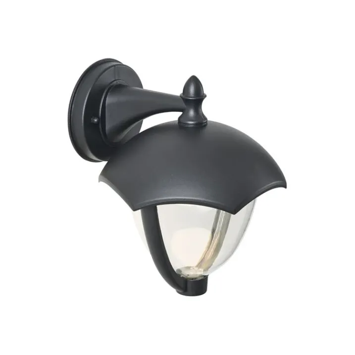 QAZQA Gartenbeleuchtung|Led-Außenleuchten*Smarte Außenwandleuchte schwarz mit Klarglas inkl. LED IP54 - Classica