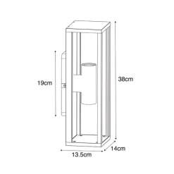 QAZQA Gartenbeleuchtung|Smarte Außenbeleuchtung*Smarte Außenwandleuchte schwarz mit geripptem Glas inkl. 2 WiFi A60 - Charlois