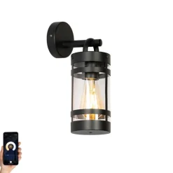 QAZQA Außenwandleuchten|Gartenbeleuchtung*Smarte Außenwandleuchte schwarz IP44 inkl. WiFi A60 - Ruben