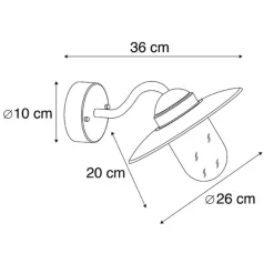 QAZQA Smarte Außenbeleuchtung|Außenwandleuchten*Smarte Außenwandleuchte schwarz IP44 inkl. WLAN A60 - München