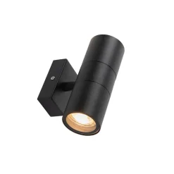 QAZQA Gartenbeleuchtung|Badezimmerlampen*Smarte Außenwandleuchte schwarz IP44 inkl. 2 WiFi GU10 - Duo