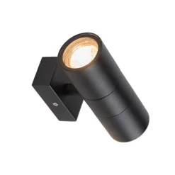 QAZQA Gartenbeleuchtung|Badezimmerlampen*Smarte Außenwandleuchte schwarz IP44 inkl. 2 WiFi GU10 - Duo